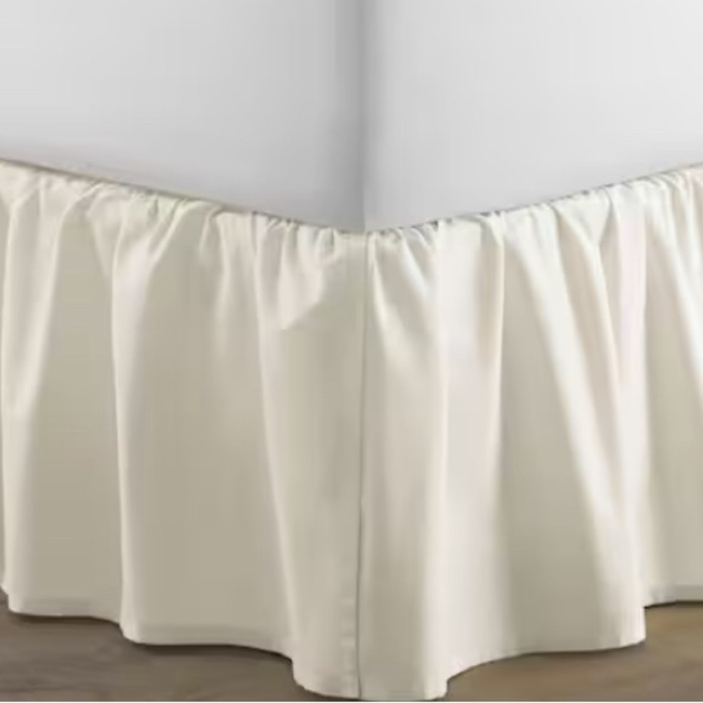 White Ruffled Queen Bed Skirt 20” Drop